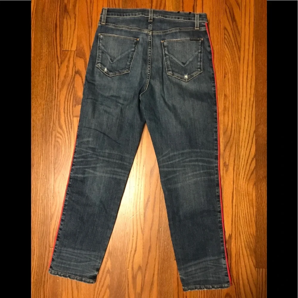 Hudson Zoey High Rise Red Tuxedo stripes Jeans 27 - Picture 3 of 16